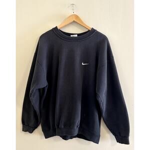 Vintage 90s y2k Faded Black Nike Crewneck Sweatshirt Made in USA Men's Large